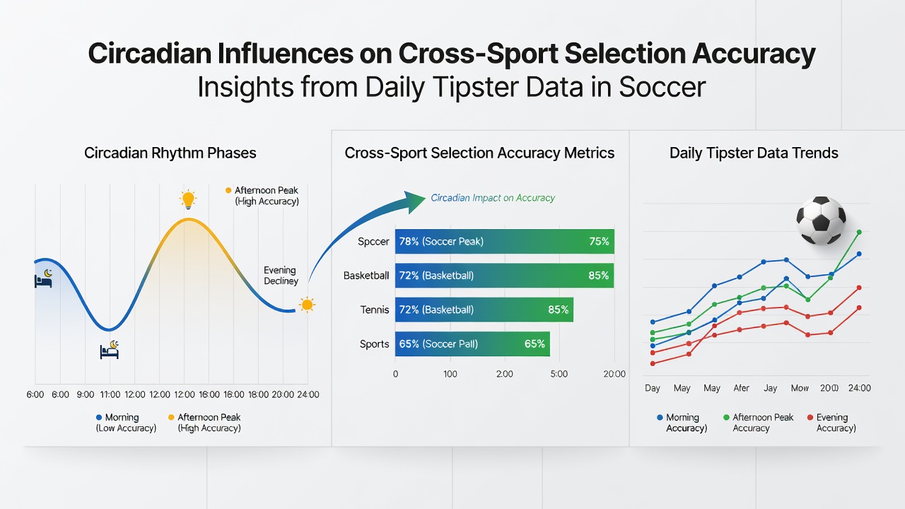 Timeline graphic illustrating peak accuracy hours for tipsters across soccer, basketball, and thoroughbred racing based on aggregated daily data