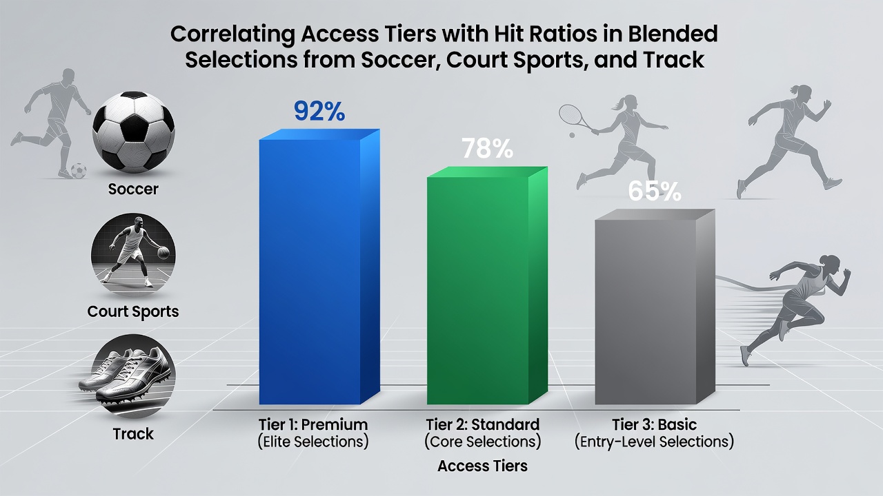 Chart illustrating hit ratio improvements across subscription tiers in multi-sport betting selections