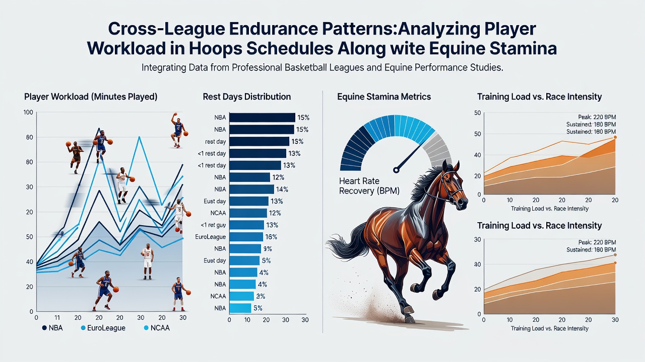 Detailed charts and graphs comparing athlete and equine endurance metrics used in analytical models