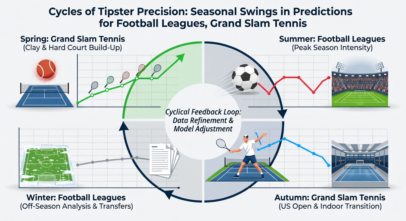 Tennis player serving during a Grand Slam match under bright stadium lights, with tipster stats overlay