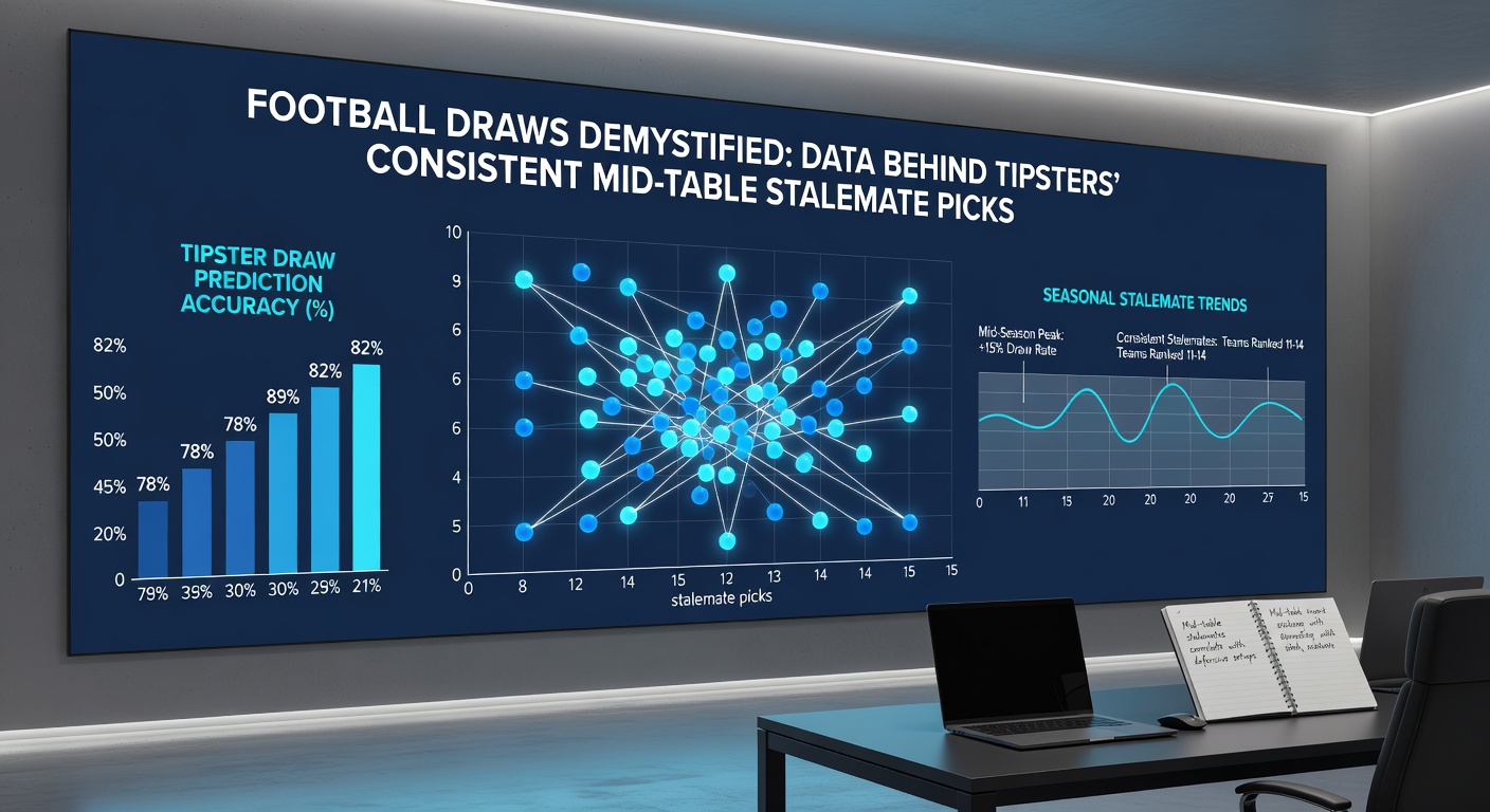 Heatmap of mid-table football matches showing high draw density in leagues like Premier League and Serie A