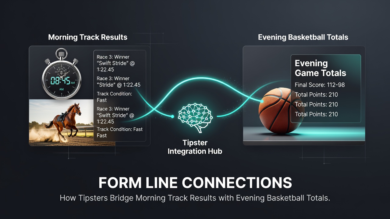 Detailed charts showing connections between horse racing form and basketball totals in accumulator strategies