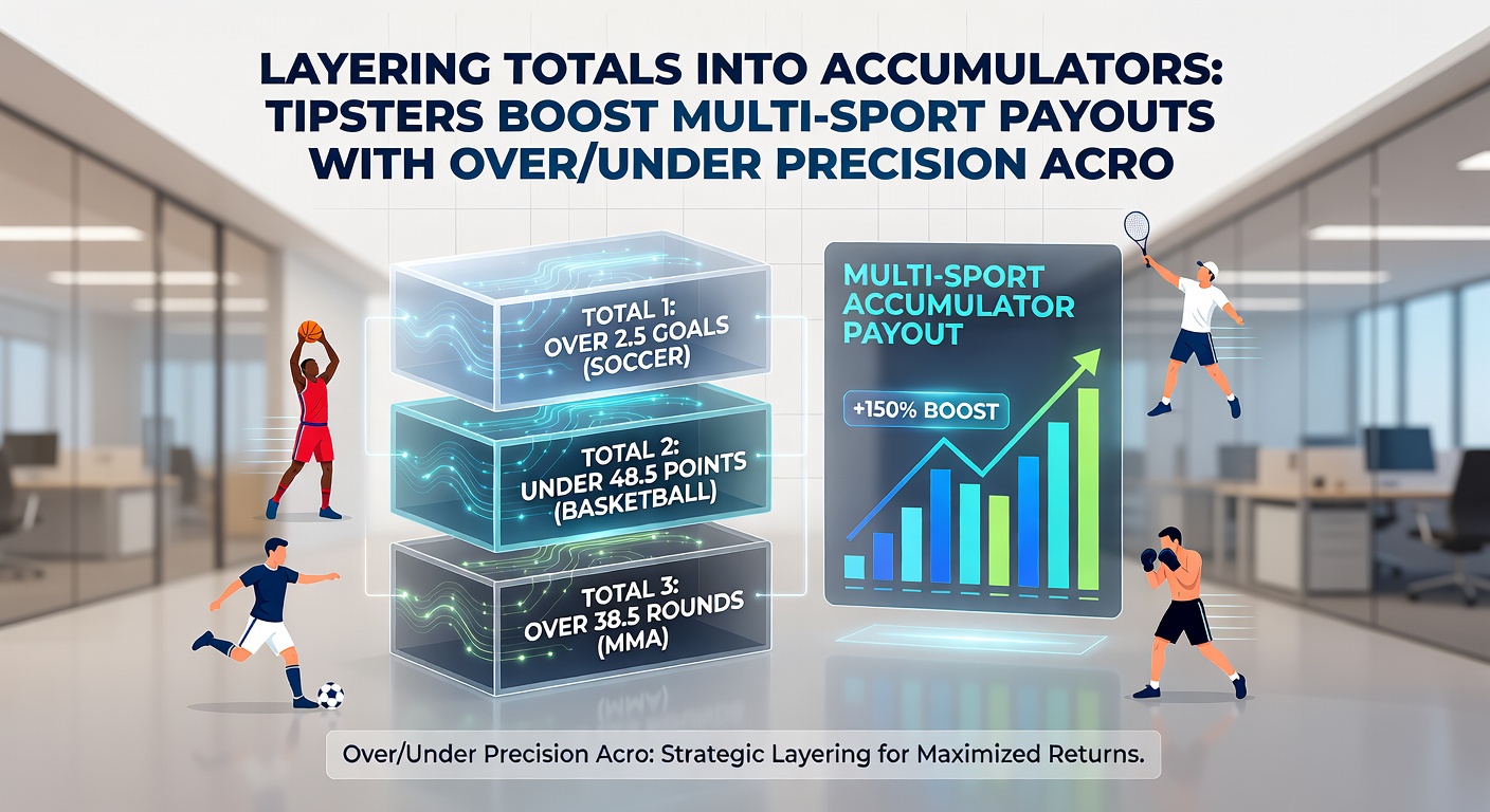 Close-up of a tipster's notebook sketching accumulator layers with over/under lines for an NBA game, ATP tennis match, and Premier League fixture