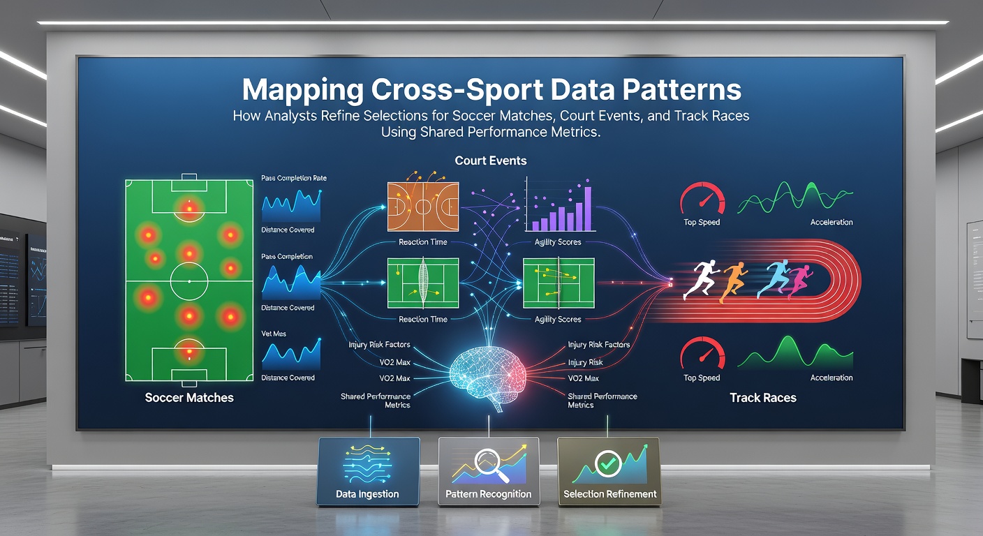 Analysts reviewing cross-sport performance dashboards that integrate soccer endurance data with tennis recovery metrics and track speed profiles