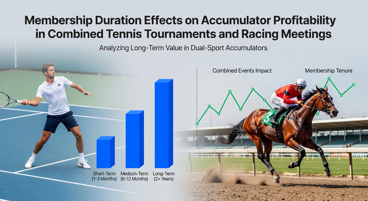 Chart showing accumulator profitability trends over varying membership lengths in tennis and racing events