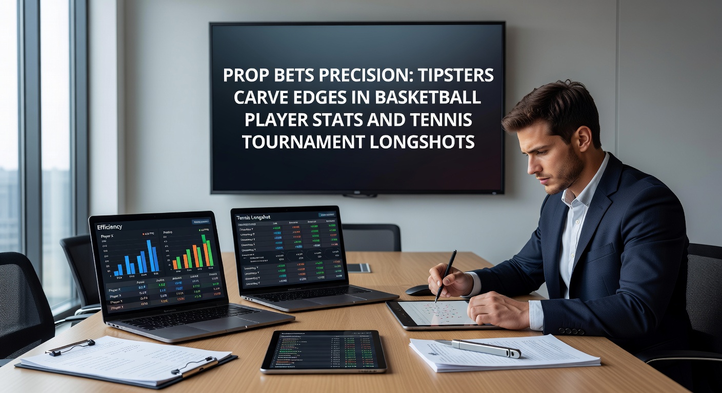 Tennis player celebrating a longshot tournament win on clay courts, with tipster charts overlayed showing statistical edges