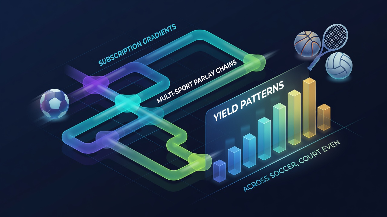 Visual breakdown of yield curves comparing free, standard and premium subscription impacts on soccer-tennis-horse racing-basketball parlay chains