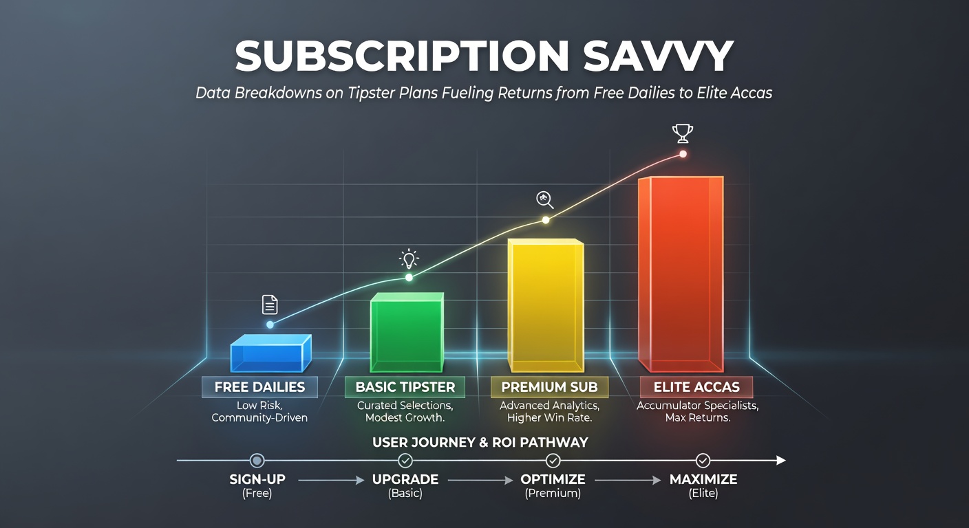 Colorful chart comparing ROI across tipster subscription tiers from free to elite, highlighting upward trends in returns