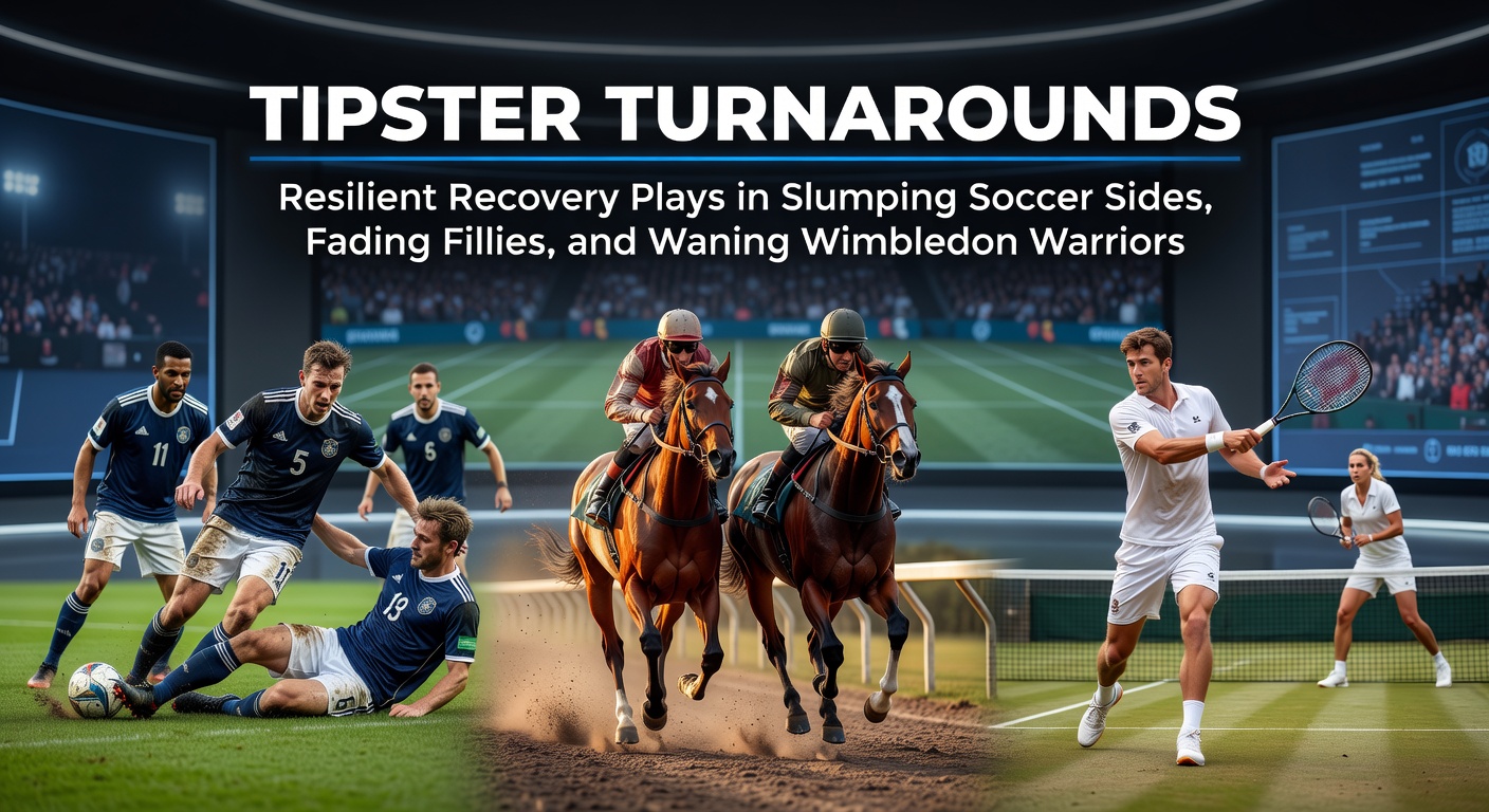 Tipster reviewing charts of slumping soccer teams, fading fillies on the track, and tennis players gearing up for Wimbledon recovery