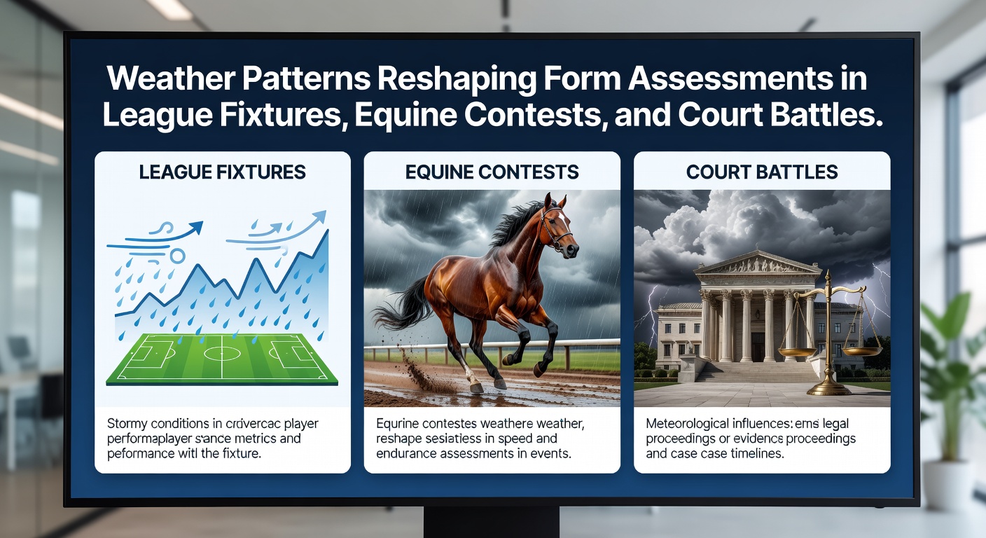 How changing weather conditions affect horse racing track assessments and tennis court play